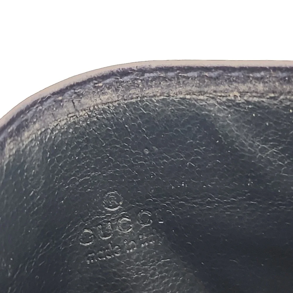 GUCCI GG Supreme Monogram Card Holder Case Navy Blue Black Compact Mens